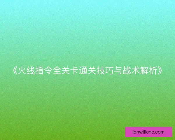 《火线指令全关卡通关技巧与战术解析》